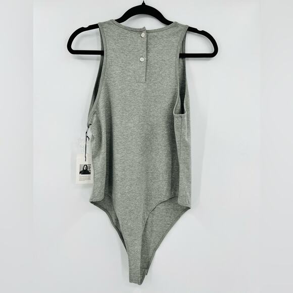 🆕 NWT Something Navy Bodysuit Grey Light Heather Top Sleeveless Button Back XL - Picture 7 of 15